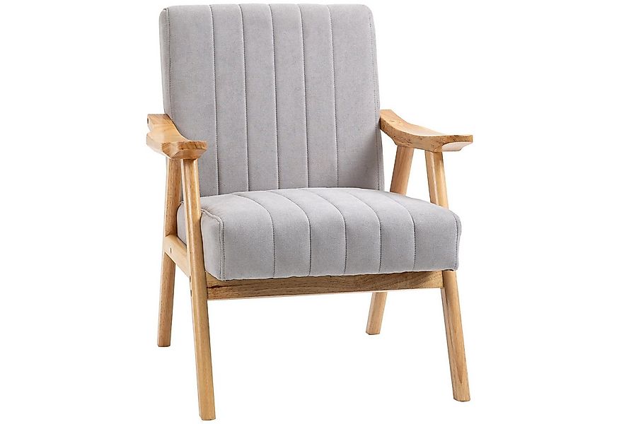 furnicato Polsterstuhl Sessel Skandi-Design 68x74x82 cm Natur Grau, Samtopt günstig online kaufen