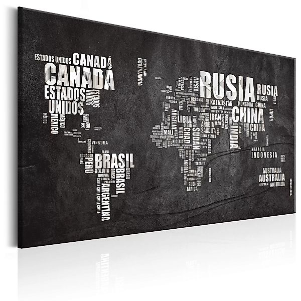 Wandbild - World Map: Mundo Negro günstig online kaufen