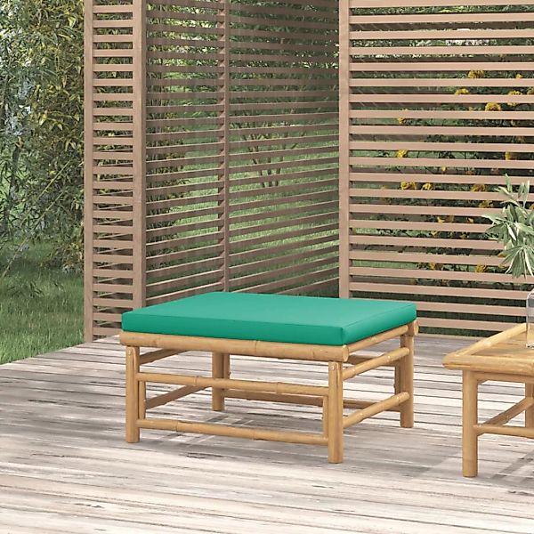vidaXL Sofaelement Gartenhocker mit Grünem Kissen günstig online kaufen