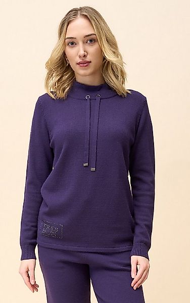 Passioni Strickpullover Sweatshirt mit Strass-Schriftzug günstig online kaufen