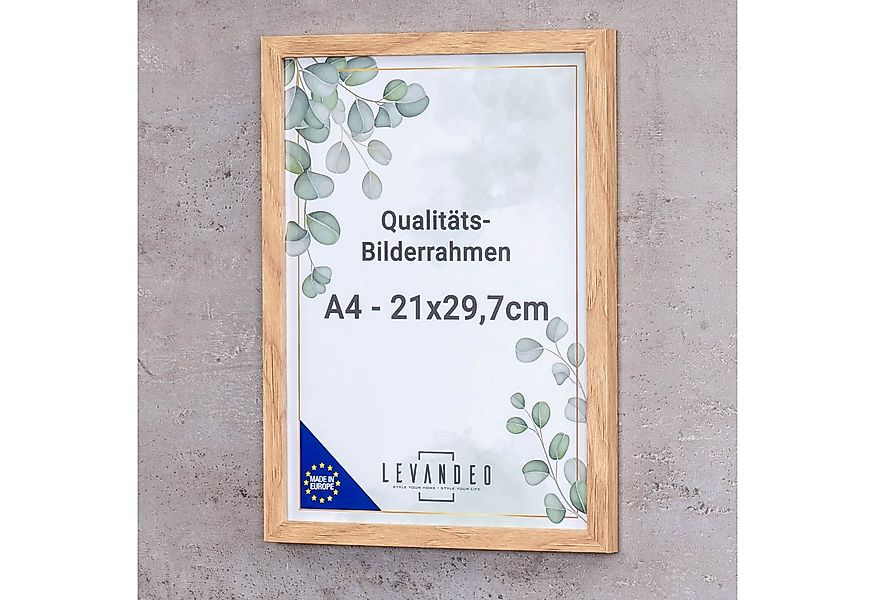 Levandeo® Bilderrahmen, 2er Set A4 Bilderrahmen Natur Eiche Optik Made in E günstig online kaufen