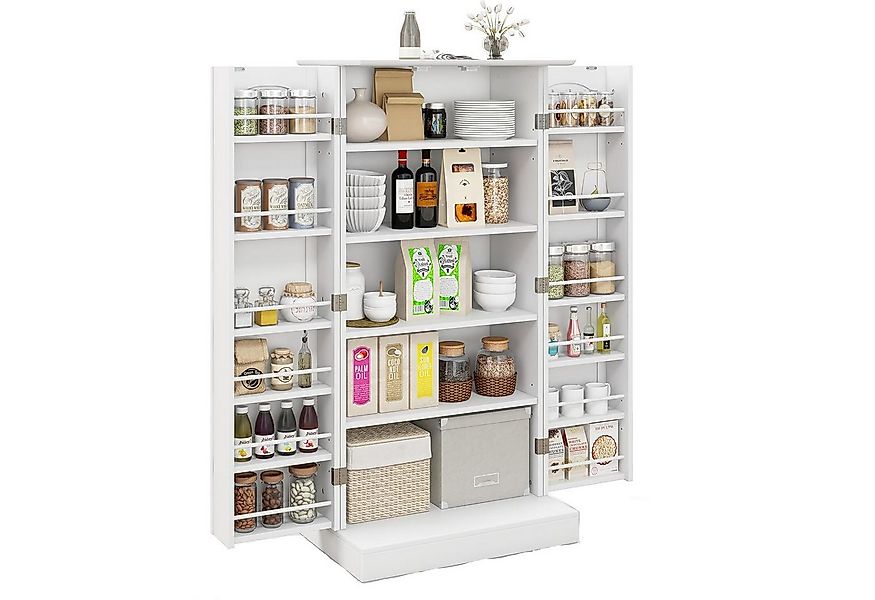 KOMFOTTEU Vorratsschrank Küchenschrank mit Türen,verstellbaren Regalen & Me günstig online kaufen