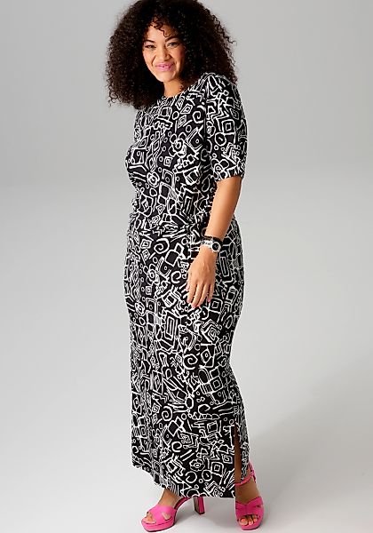 Aniston PLUS Maxikleid, in Wickel-Optik durch seitliches Bindeband günstig online kaufen