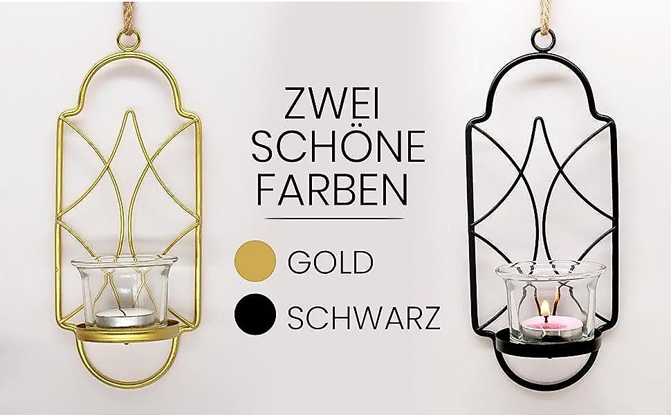 Samilito Wandkerzenhalter Wandkerzenhalter aus Metall 2-teiliges Set Teelic günstig online kaufen