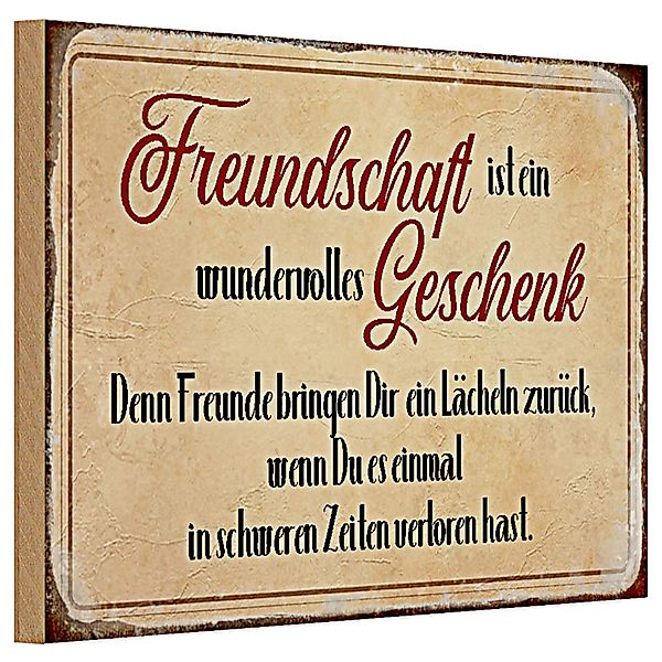 Roomando Holzbild Holzschild Spruch 30x20cm Freundschaft günstig online kaufen
