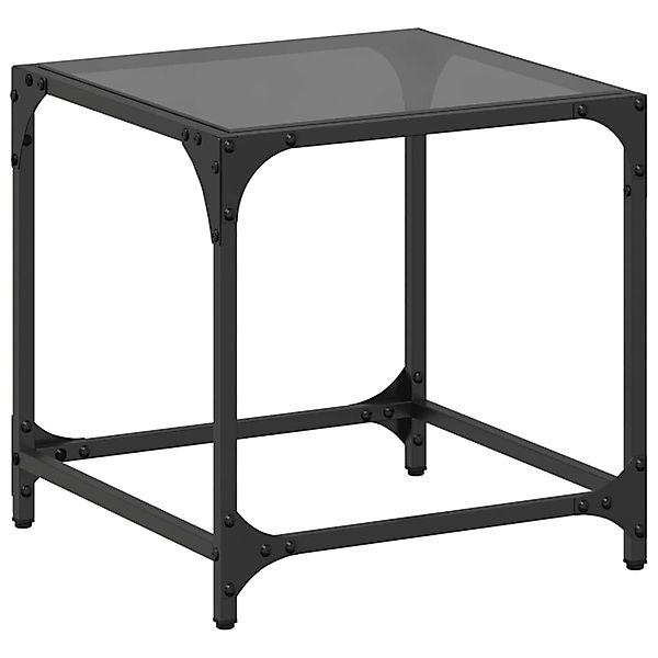 vidaXL Couchtisch mit Glasplatte Schwarz Transparent 40x40x40 cm Stahl Mode günstig online kaufen