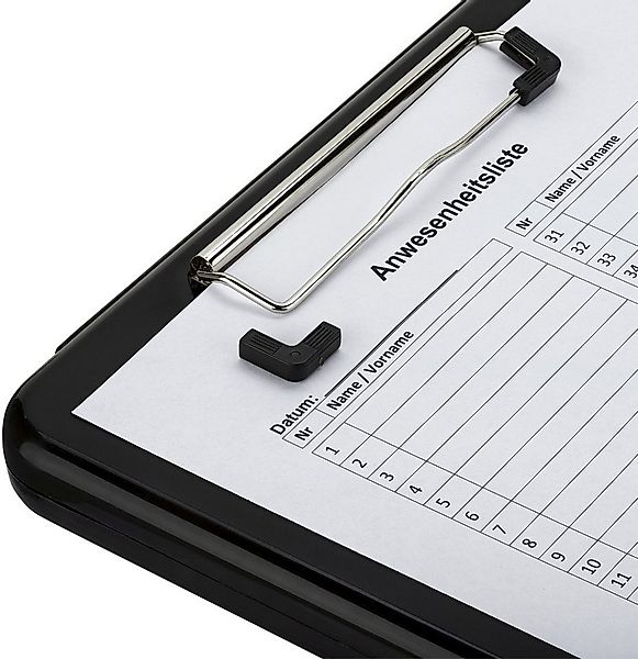 Läufer Schreibmappe Klemmbrett A4 Kunststoff mit Dokumentenfach schwarz günstig online kaufen