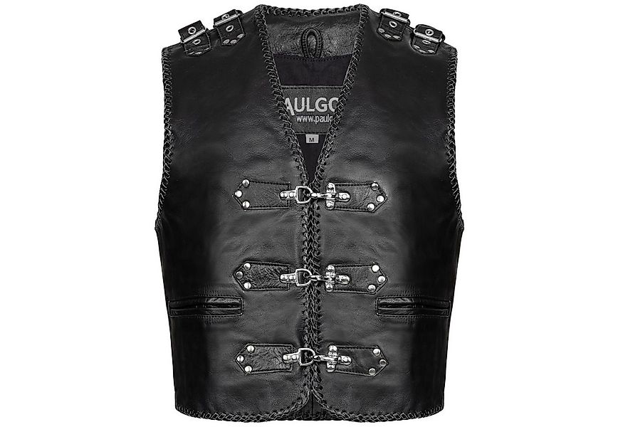 PAULGOS Motorradweste Lederweste Biker Kutte Clubweste Chopper Weste 100% E günstig online kaufen