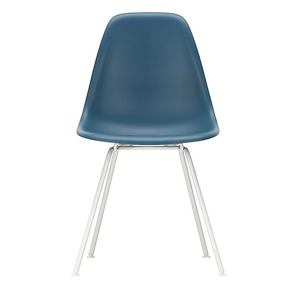 Vitra - Eames Plastic Side Chair DSX Gestell weiß - meerblau/Sitzschale Pol günstig online kaufen