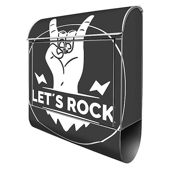 Banjado Design Briefkasten Silber Pulverbeschichtet 39x47x14cm 2 Schlüssel günstig online kaufen