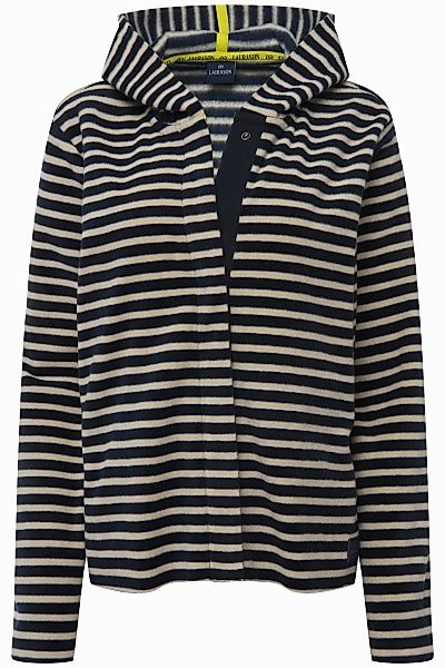 Laurasøn Sweatjacke Hoodiejacke geringelter Fleece Kapuze günstig online kaufen