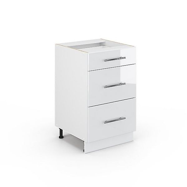 Vicco Küchenunterschrank Fame-Line Weiß Hochglanz/Weiß 50 cm ohne Arbeitspl günstig online kaufen