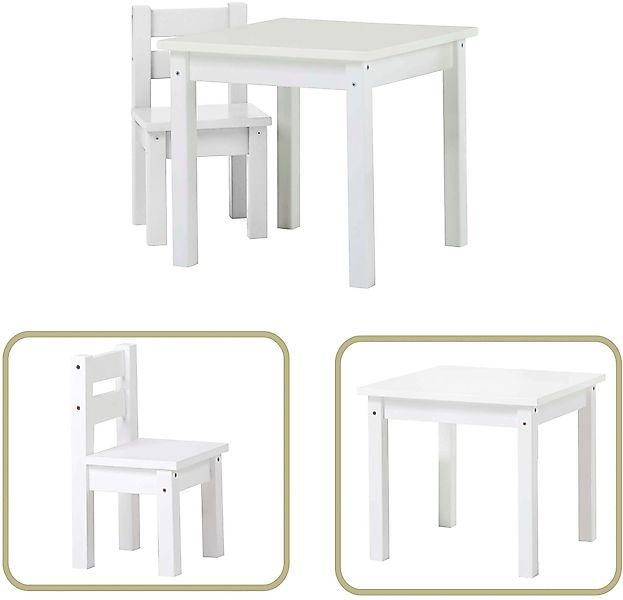Hoppekids Kindersitzgruppe "MADS Kindersitzgruppe" Set, 1 Tisch, 1 Stuhl, 2 günstig online kaufen