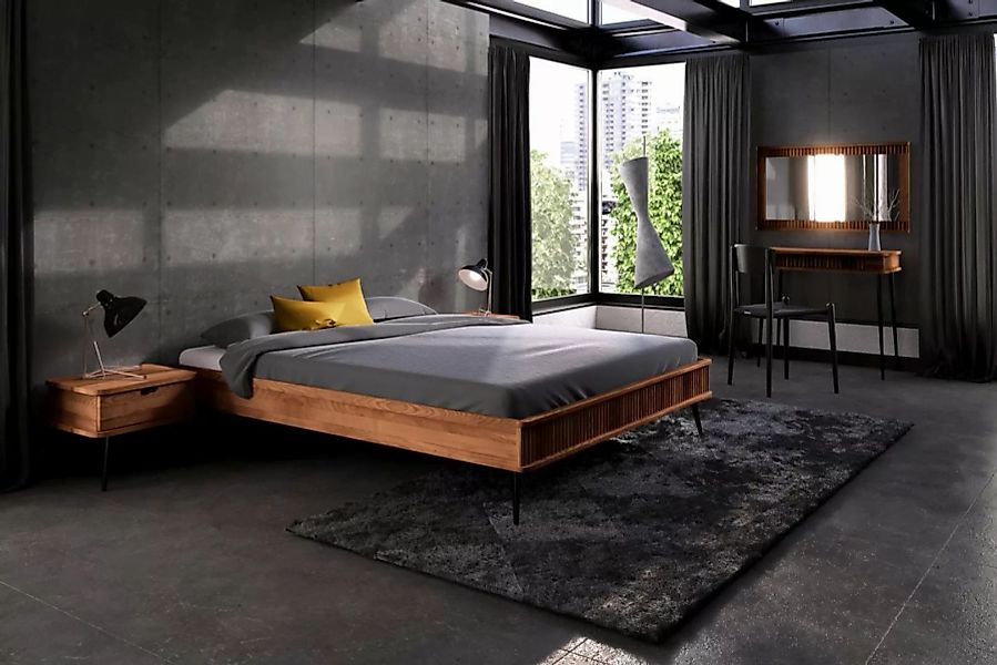 Natur24 Einzelbett Bett Tula 3 Sonderlänge 160x210 Kernbuche ohne Kopfteil günstig online kaufen