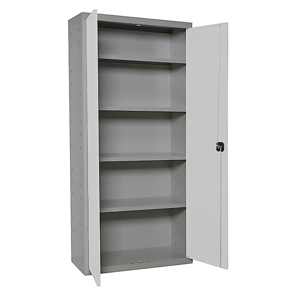 PROREGAL Stahlschrank AMEGO HxBxT 180 x 60 x 40 cm 4x Fachboden Weiß-Grau M günstig online kaufen