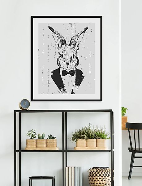 queence Bild »Iida«, Hase-Hasen-Schwarz-Weiß-Kunst-Haustiere, (1 St.), HD P günstig online kaufen