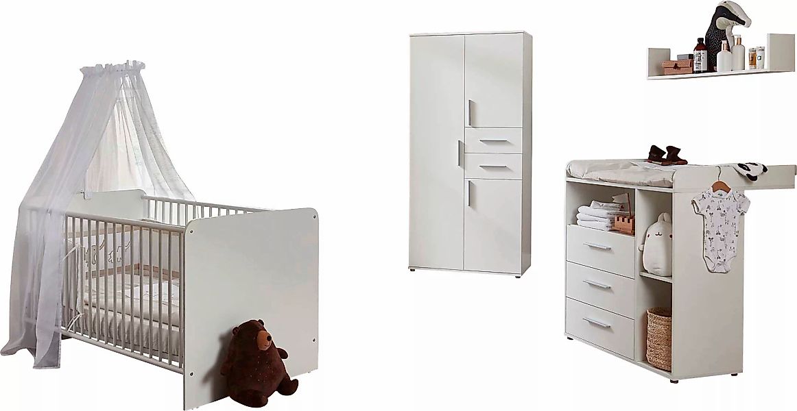 BMG Möbel Babyzimmer-Komplettset "Lea", (Set, 4 tlg., Bett, Wickelkommode, günstig online kaufen