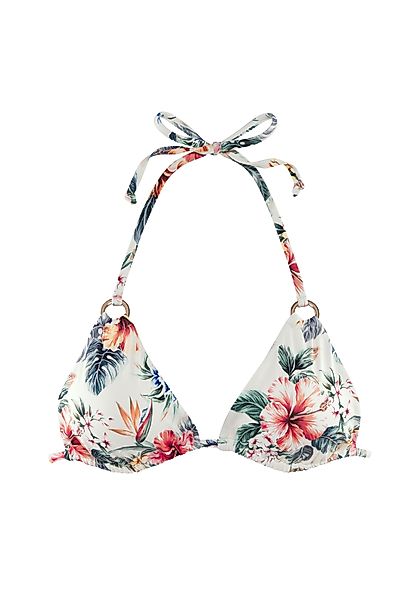 LASCANA Triangel-Bikini-Top Salsa, Goldfarbene Zierringe günstig online kaufen