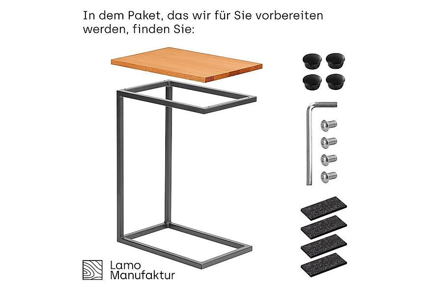 LAMO Manufaktur Beistelltisch Massivholztischplatte Laptoptisch Sofatisch ( günstig online kaufen