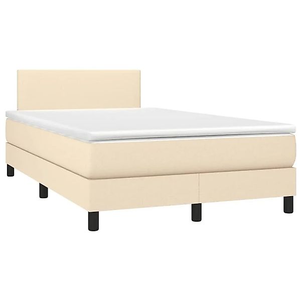 vidaXL Boxspringbett mit Matratze Creme 120x190 cm Stoff 3269714 günstig online kaufen