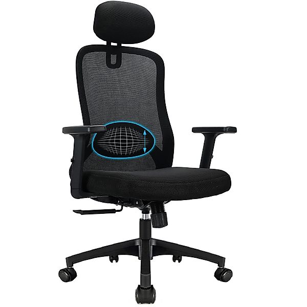 Durrafy Bürostuhl Ergonomischer,Chefsessel mit 4D-Schaumstoff-Lendenwirbels günstig online kaufen