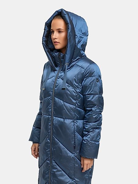 MANISA Steppmantel mit Stehkragen und fester Kapuze und dekorativen Strickb günstig online kaufen