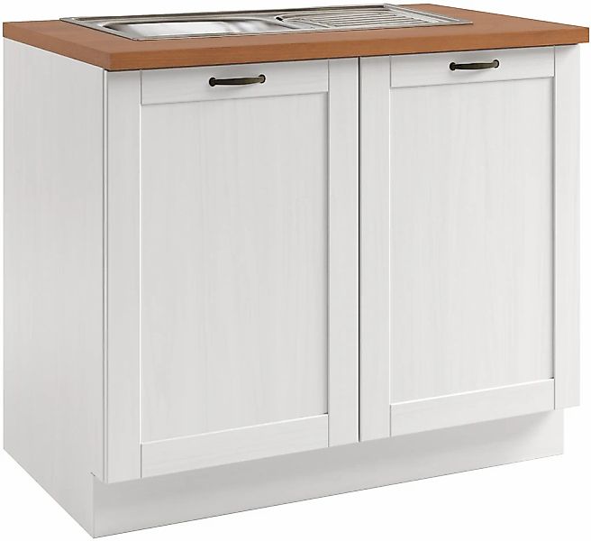 Home affaire Spülenschrank "Teramo" Breite 100 cm, inkl. Einbauspülbecken günstig online kaufen