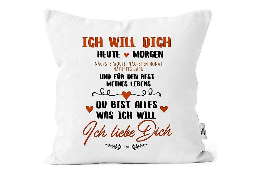MoonWorks Dekokissen Kissen-Bezug Ich will dich heute und morgen ich liebe günstig online kaufen
