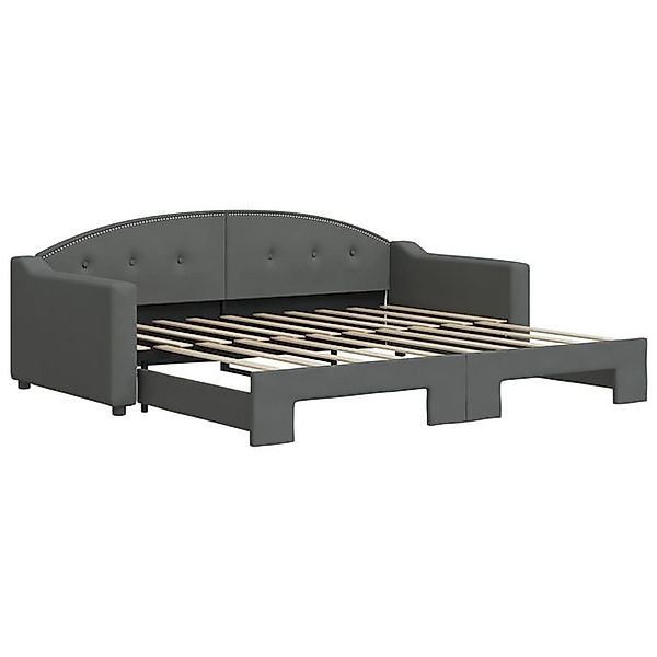vidaXL Ausziehbett, Tagesbett Ausziehbar Dunkelgrau 90x190 cm Stoff günstig online kaufen