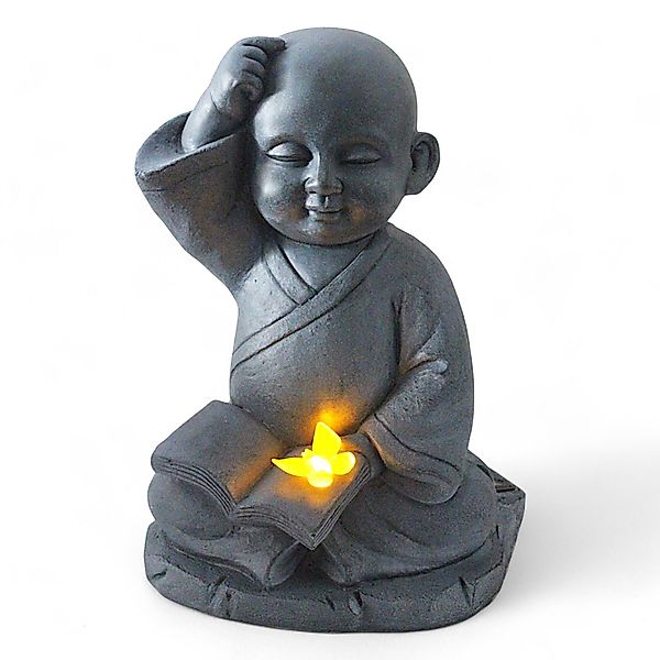Arnusa Gartenfigur Solarleuchte Mönch Buddha mit günstig online kaufen