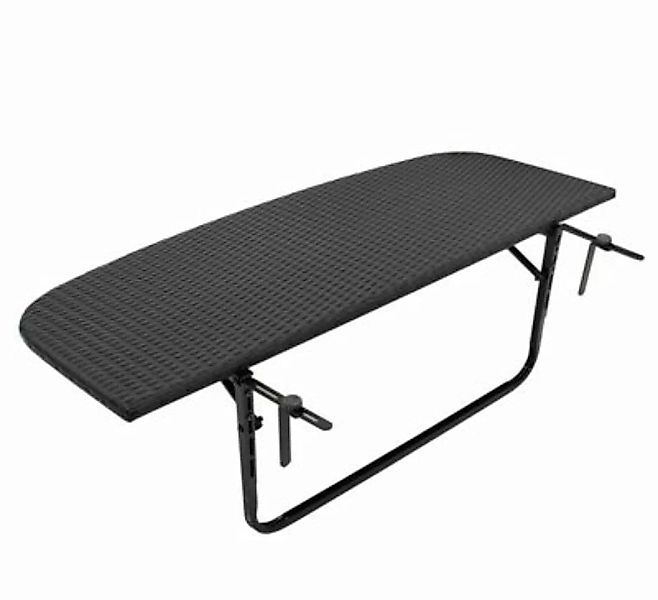 DEGAMO® Balkonhängetisch 120x40cm, Metall + Polyrattan schwarz günstig online kaufen