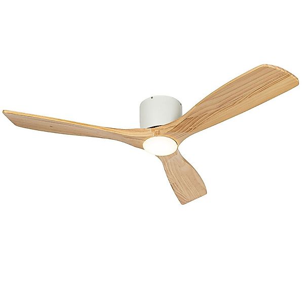 Qazqa Deckenventilator Jerri, (nicht austauschbare) LED, Naturel, Modern, S günstig online kaufen