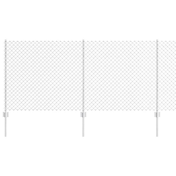 vidaXL Zaun mit Pfosten Silber 1 x 10 m Stahl 3336288 günstig online kaufen
