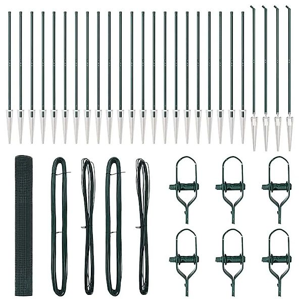 vidaXL Zaunpfosten Grün 50 x 1,4 m 12 x 12 mm Netz Stahl und PVC 3352123 günstig online kaufen