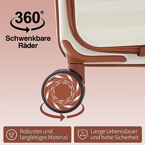 REDOM Hartschalen-Trolley Gepäckset 3-teilig, Front-Öffnungs-Design(M&L), 4 günstig online kaufen