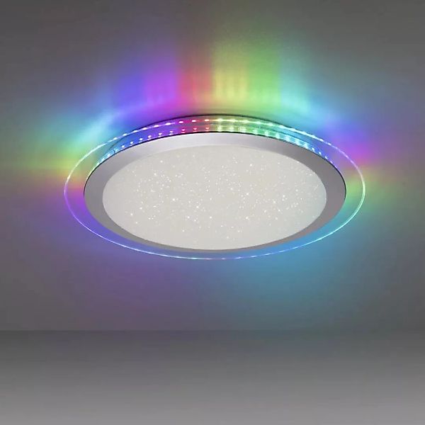 LED Deckenleuchte Cyba in Silber und Transparent 19W 2150lm günstig online kaufen