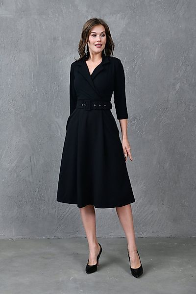 WOMAN VISION Minikleid Damen Schwarzes Midi-Kleid günstig online kaufen