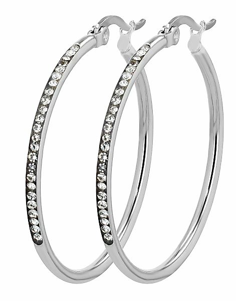Adelia´s Paar Creolen "Damen Ohrringe – Creole aus Edelstahl mit Strass Ste günstig online kaufen