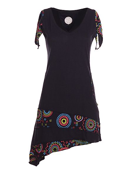 Vishes Zipfelkleid Damen Baumwolle Patchwork Design günstig online kaufen