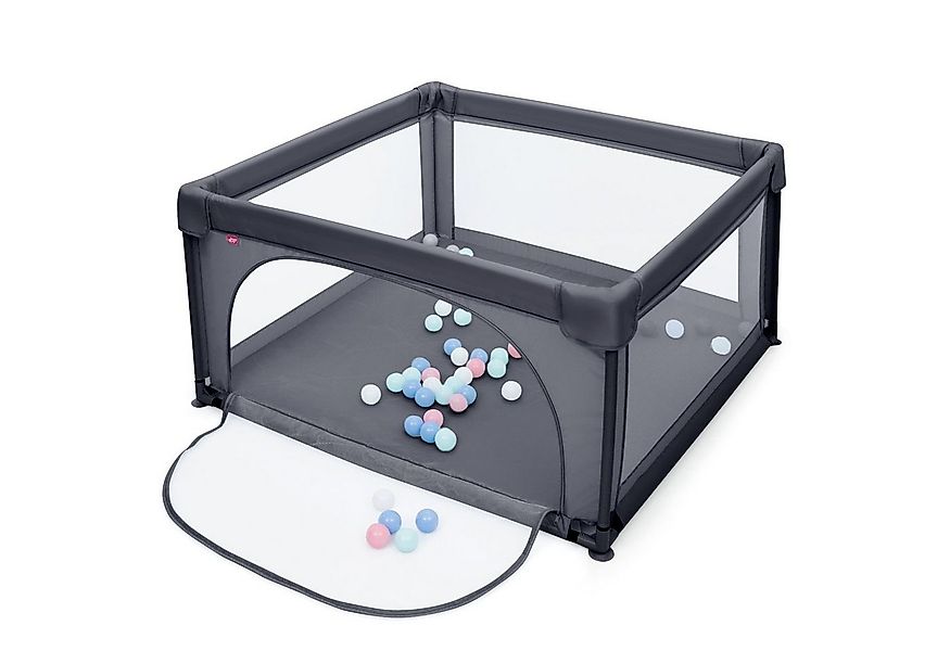 COSTWAY Laufstall Baby Laufgitter, 120x120cm, mit atmungsaktivem Netz & Rei günstig online kaufen