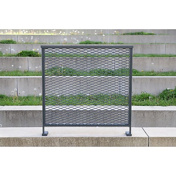 Dieda Linus Streckgitter Füllung Eckig Aluminium 100 cm x 100 cm Anthrazit günstig online kaufen