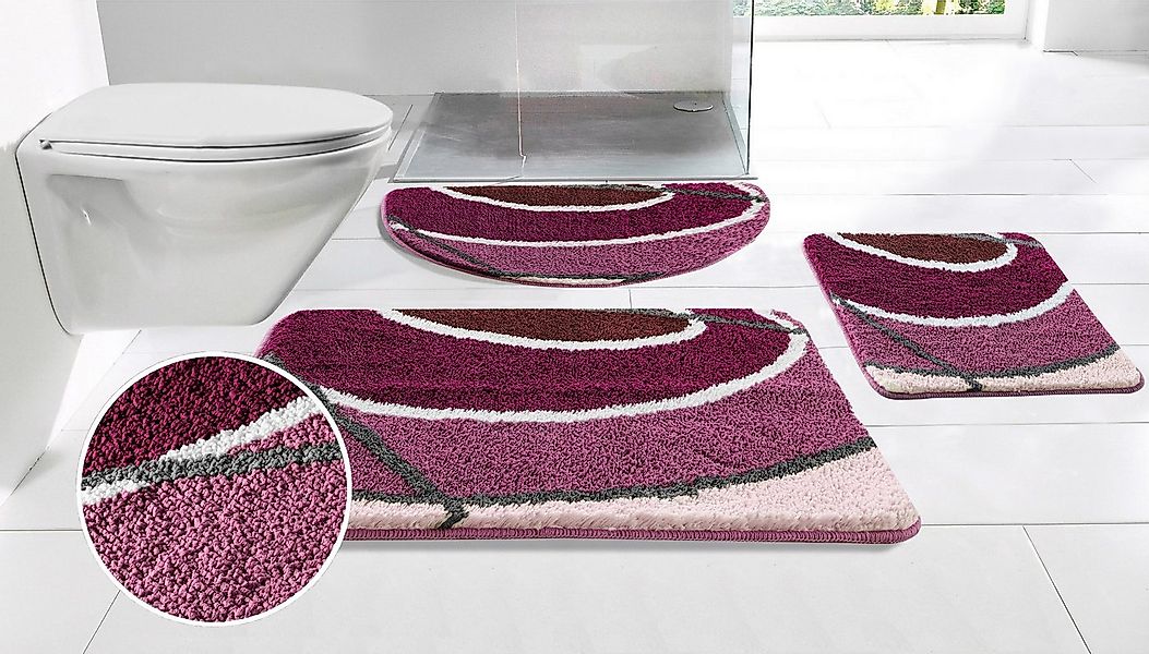 my home Badematte Juna mit Muster, Badvorleger, Badezimmer Teppich, Duschvo günstig online kaufen