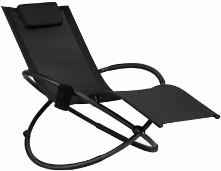 COSTWAY® Liegestuhl klappbar Relaxliege mit Kopfstütze schwarz günstig online kaufen