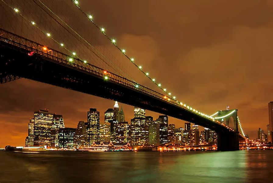 Papermoon Fototapete »Brooklyn Bridge by Night« glatt günstig online kaufen