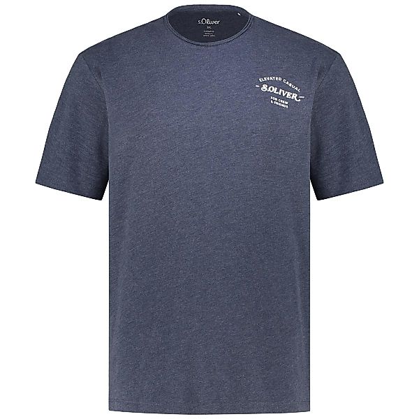 s.Oliver T-Shirt mit Label-Print Farbe dunkelblau Größe: 4XL günstig online kaufen