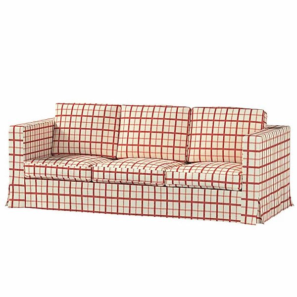 Bezug für Karlanda 3-Sitzer Sofa nicht ausklappbar, lang, rot-creme, Bezug günstig online kaufen