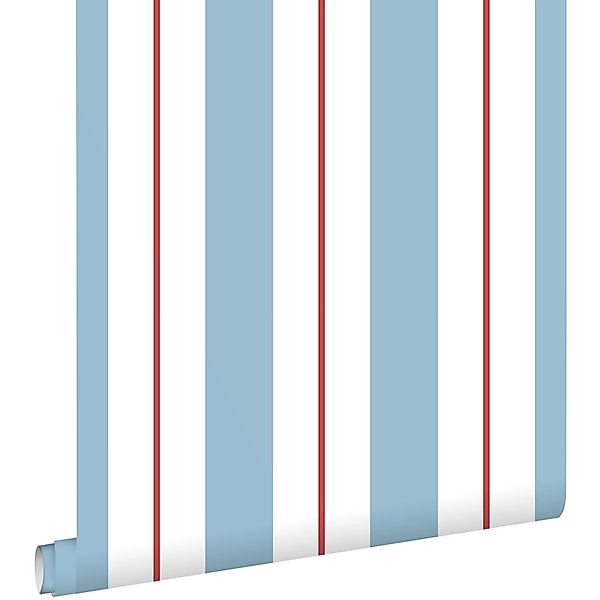 ESTAhome Tapete Streifen Blau und Rot 50 x 900 cm günstig online kaufen