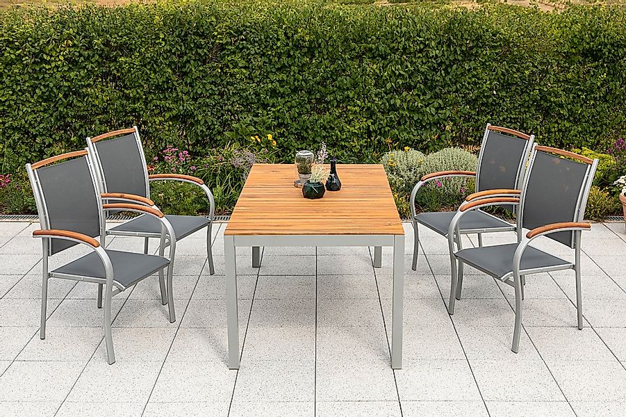 MERXX Garten-Essgruppe ""Siena"", (Set, 5 tlg., Pulverbeschichtetes Alumini günstig online kaufen