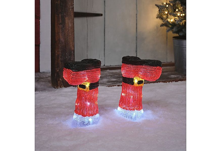 Lights4fun LED Dekolicht 2er Set LED-Stableuchten Weihnachtsstiefel, LED fe günstig online kaufen