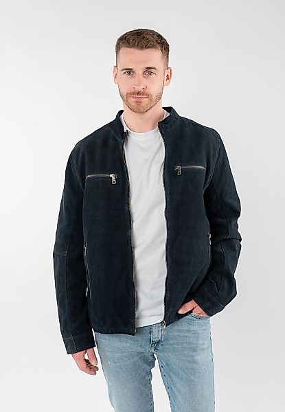 Mauritius Lederjacke "MMBerat" aus Veloursleder in Denim-Struktur günstig online kaufen